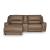 DeepWakes Leather/PVC 3-Piece Power Reclining Sofa Chaise with Storage Console