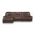 DeepWakes Leather/PVC 3-Piece Reclining Sofa Chaise