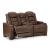 The Man-Den Leather Power Reclining Loveseat w/Console