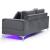 U98 Fabric/Leatherette Sofa w/LED Lighting