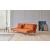 Unfurl Lounger Fabric Sofa Bed w/Dark Wood Legs