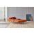 Unfurl Lounger Fabric Sofa Bed w/Dark Wood Legs