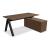 Viga Office Veneer Single Desk w/Managerial Storage w/3 Fronts