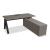 Viga Office Melamine Single Desk w/Managerial Storage w/4 Fronts Right, W62.9