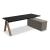 Viga Office Melamine Single Desk w/Managerial Storage w/3 Fronts Right, W78.7