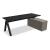 Viga Office Melamine Single Desk w/Managerial Storage w/3 Fronts Right, W78.7