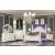 Valentina Poster Bedroom with Faux Leather Upholstered Headboard & LED Lighting