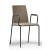 Moon Stackable Conference Chair w/Integrated Armrests & Powder-Coated Steel 4-Leg Frame