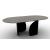 Twins W78.7-inch Ceramic/Metal Customizable Oval Dining Table