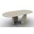 Twins W78.7-inch Ceramic/Metal Customizable Oval Dining Table