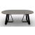 Sunshine W78.7-inch Ceramic/Metal Customizable Oval Dining Table