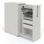 Boxi Office Lockable Storage Tower w/1 Shelf, 2 Metal Shelves, 2 Small Drawers & USB Port