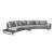 S388 Curved Fabric Sectional with Wood End Table