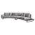S388 Curved Fabric Sectional with Wood End Table