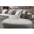 S389 Curved Fabric Sectional with Right Facing Chaise