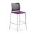Wait High Armless Chair, Plastic Back, Upholstered Seat, 4-leg Base