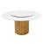 Wawa Round Marble/Wood Dining Table with Lazy Susan and Cylindrical Base