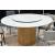 Wawa Round Marble/Wood Dining Table with Lazy Susan and Cylindrical Base
