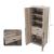 Lee Freestanding Wardrobe Closet 1.0 w/4 Shelves & 2 Drawers 