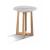 Winston Round Wood End Table with Marble Top