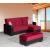Armada X Fabric/PU Convertible L-Shaped Lounge Sectional Sofa
