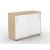 Uni Melamine Office Lockable Cabinet w/2 Sliding Doors & 2 Shelves