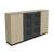 Status Office Cabinet w/2 Doors, 2 Glass Doors & 6 Shelves