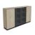 Status Office Cabinet w/2 Doors, 2 Glass Doors & 6 Shelves