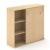 Uni Melamine Office Lockable Cabinet w/2 Sliding Doors & 3 Shelves