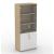 Uni Melamine Office Lockable Cabinet w/2 Glass Doors & 4 Shelves