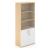 Uni Melamine Office Lockable Cabinet w/2 Glass Doors & 4 Shelves