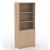Uni Melamine Office Lockable Cabinet w/3 Open Shelves & 2 Doors