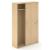 Uni Melamine Office Lockable Wardrobe & Cabinet w/2 Sliding Doors, 5 Shelves & Metal Pull-Out Hanging Rail