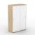 Uni Melamine Office Lockable Wardrobe w/Sliding Doors & 2 Metal Hanging Rails for Clothes