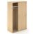 Uni Melamine Office Lockable Wardrobe w/Sliding Doors & 2 Metal Hanging Rails for Clothes
