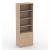 Uni Melamine Office Lockable Cabinet w/4 Open Shelves & 2 Doors