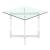 Yasmin Glass Lamp Side Table w/Floating Acrylic Base & Steel