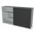 Standard Office Managerial Cabinet w/2 Drawers, 3 Open Shelves & HPL Sliding Door