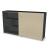 Standard Office Managerial Cabinet w/2 Drawers, 3 Open Shelves & MFC Sliding Door