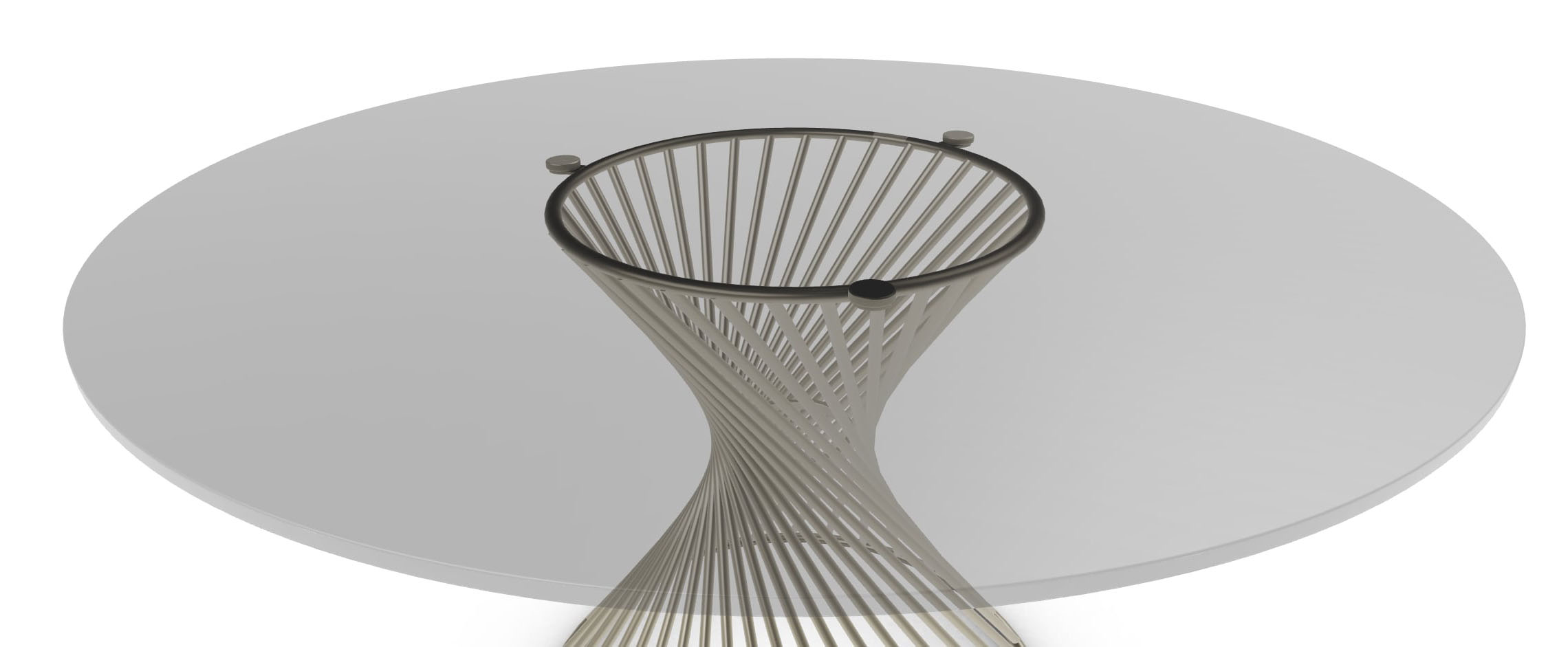 Vortex Metal/Glass Round Dining Table