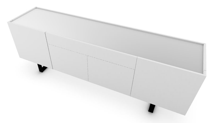 Horizon Wood/Glass/Metal Sideboard w/4 Doors & Drawer