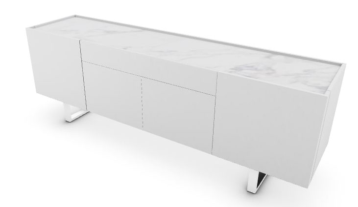 Horizon Wood/Ceramic/Metal Sideboard w/4 Doors & Drawer