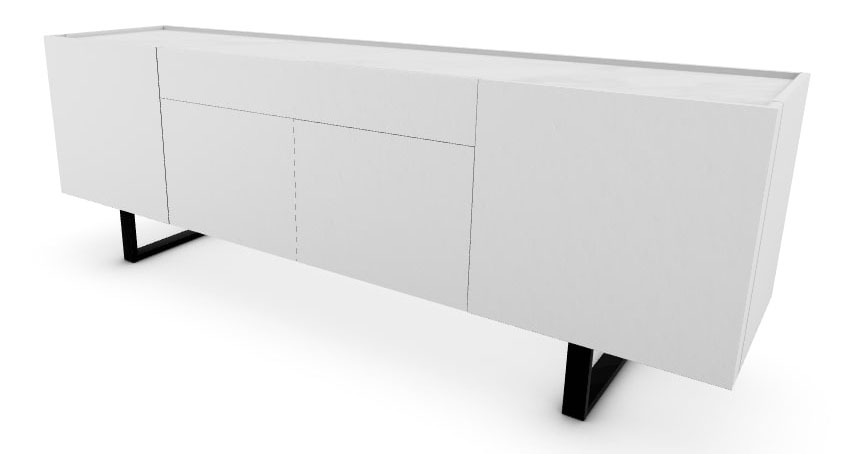 Horizon Wood/Ceramic/Metal Sideboard w/4 Doors & Drawer