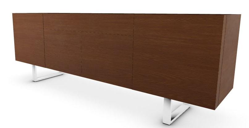 Horizon Wood/Glass/Metal Sideboard w/4 Doors & Drawer