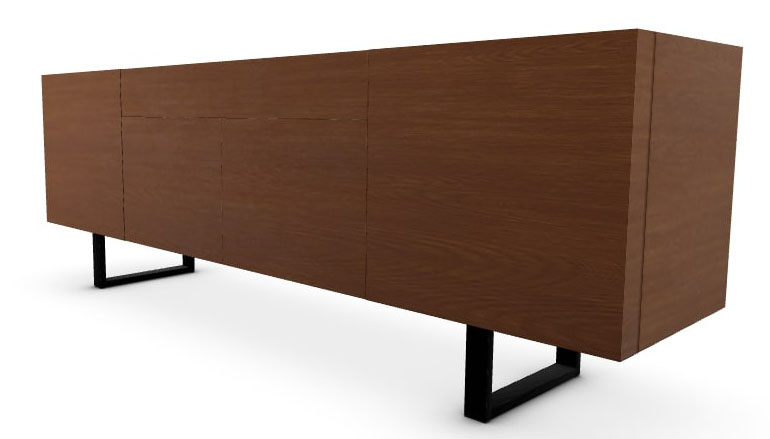 Horizon Wood/Glass/Metal Sideboard w/4 Doors & Drawer