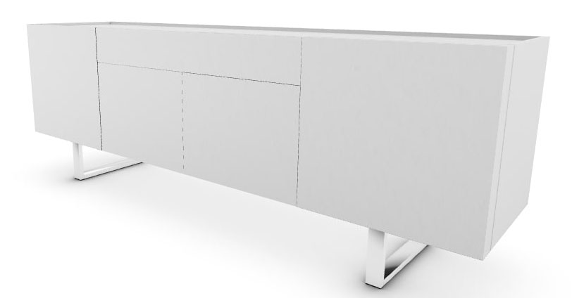 Horizon Wood/Glass/Metal Sideboard w/4 Doors & Drawer