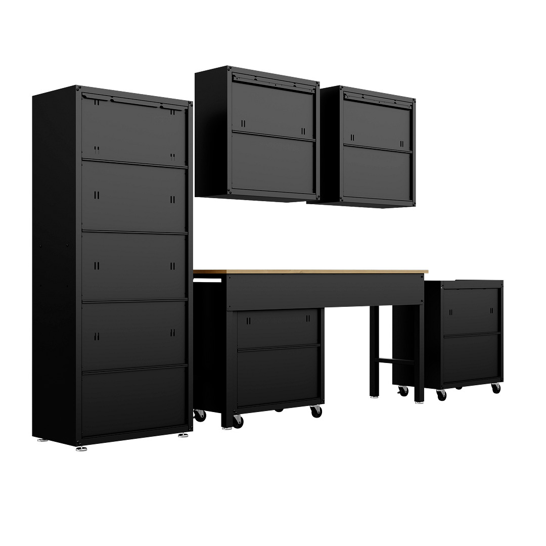 Fortress Customizable Textured Metal Garage Saving Space Metal Storage Set