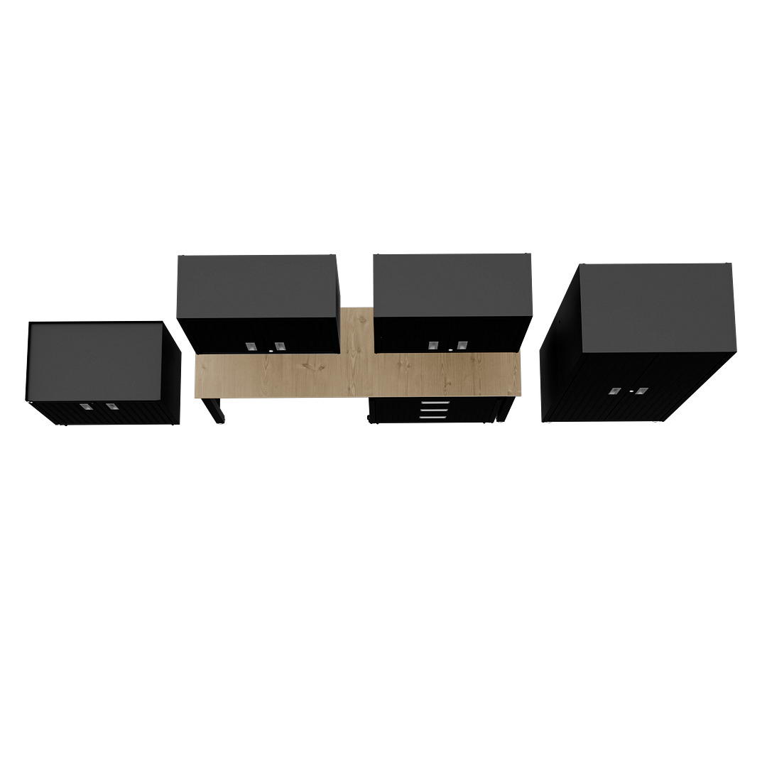 Fortress Customizable Textured Metal Garage Saving Space Metal Storage Set