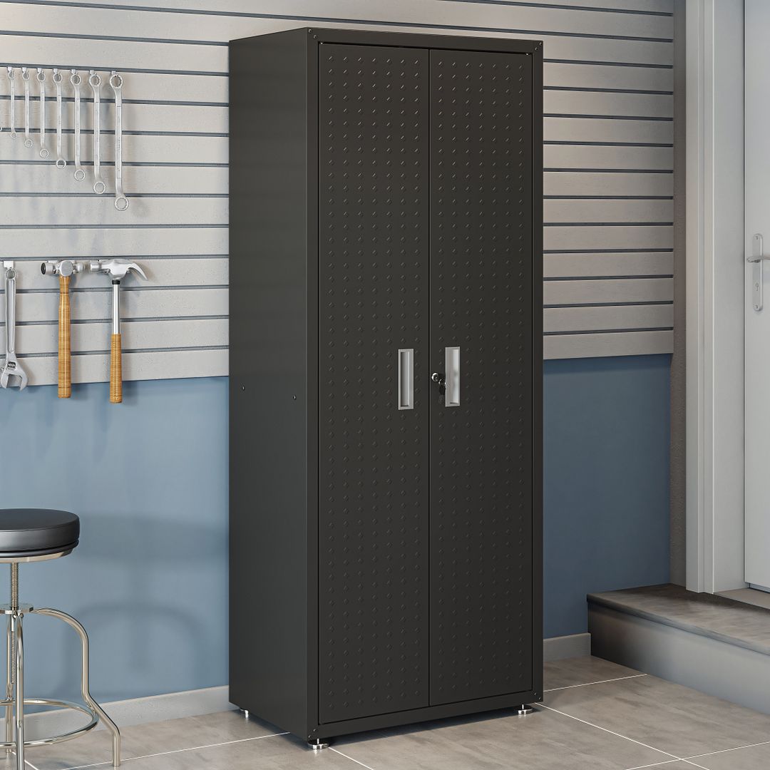 Fortress Customizable Textured Metal Garage Saving Space Metal Storage Set