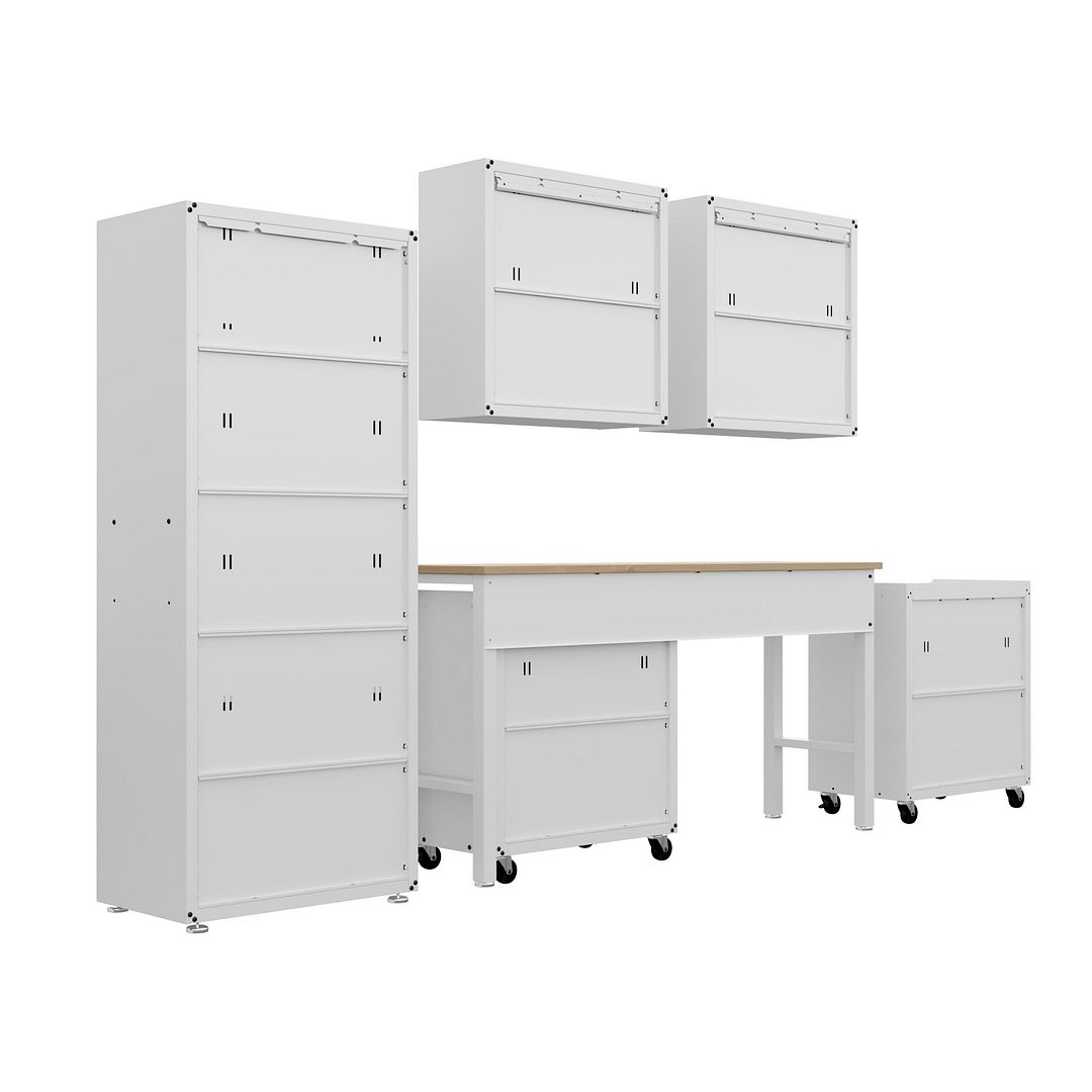Fortress Customizable Textured Metal Garage Saving Space Metal Storage Set